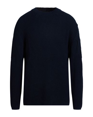 C.p. Company C. P. Company Man Sweater Midnight Blue Size Xxl Virgin Wool, Polyester In Blue