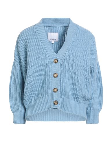 Rita Row Woman Cardigan Light Blue Size M Virgin Wool, Viscose, Recycled Polyamide, Cashmere