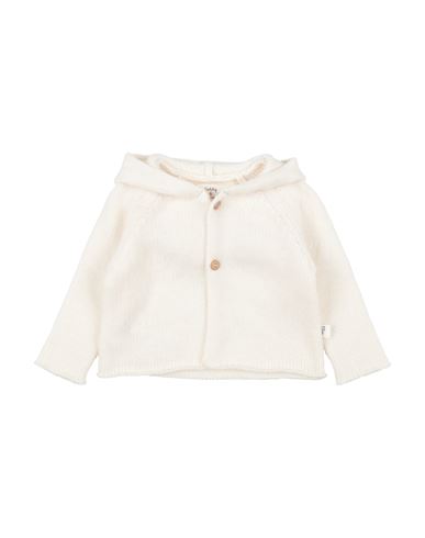 Teddy & Minou Button-up Hooded Cardigan In White