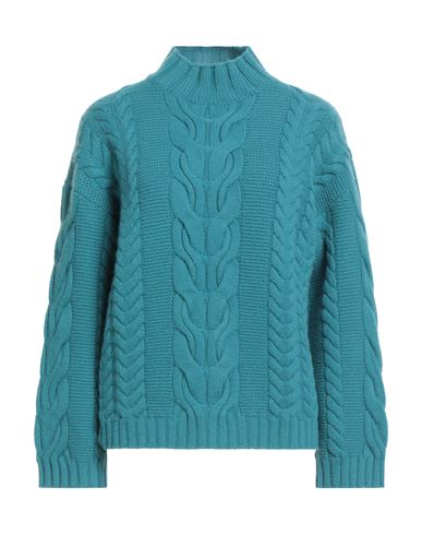 Shop Malo Woman Turtleneck Deep Teal Size Xs Cashmere