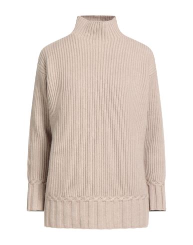 Shop Malo Woman Turtleneck Beige Size Xs Cashmere