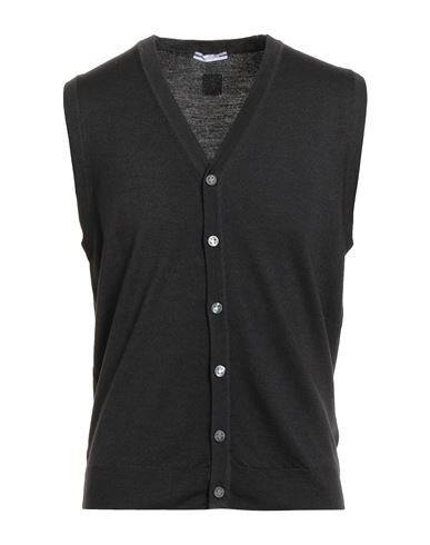 Jacob Cohёn Man Cardigan Charcoal Size Xl Virgin Wool In Black