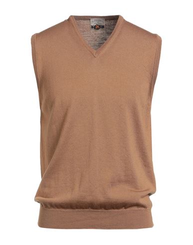 Heritage Man Sweater Camel Size 40 Merino Wool