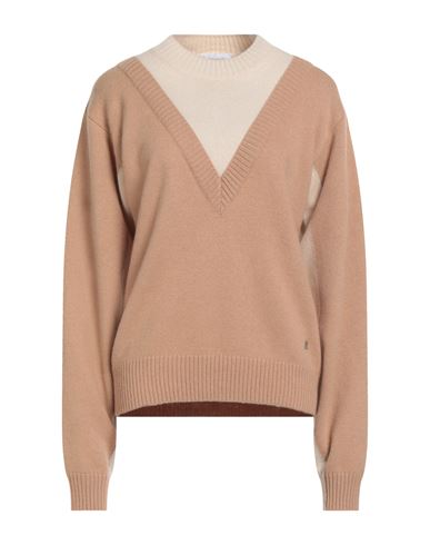 Rabanne Woman Sweater Sand Size M Wool, Cashmere, Lurex
