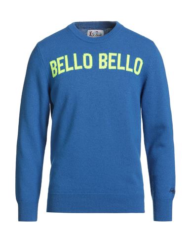 Mc2 Saint Barth Man Sweater Blue Size L Wool, Viscose, Polyamide, Cashmere, Acrylic