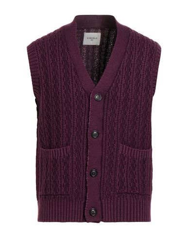 Circolo 1901 Man Cardigan Plum Size L Merino Wool