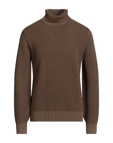 Circolo 1901 Man Turtleneck Brown Size L Virgin Wool