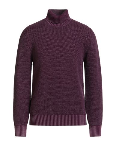 Circolo 1901 Man Turtleneck Plum Size L Virgin Wool