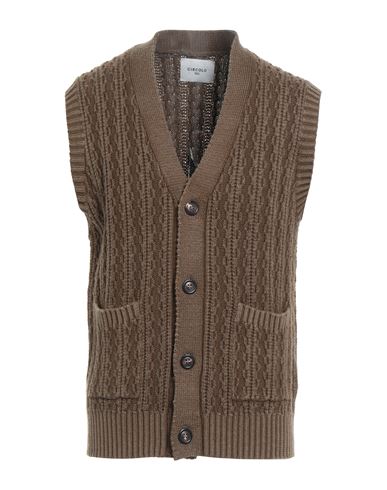 Man Cardigan Camel Size 38 Merino Wool