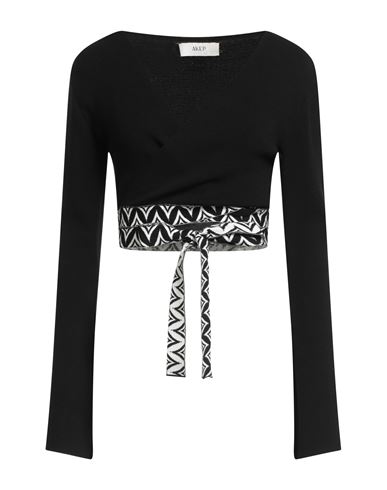 Akep Woman Cardigan Black Size 6 Viscose, Polyamide, Elastane