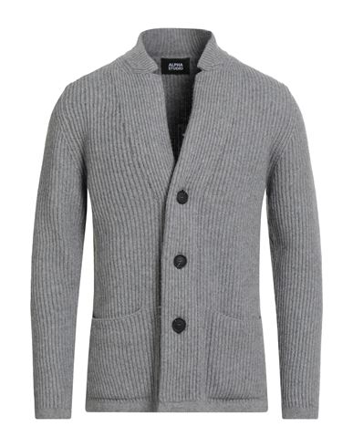 Alpha Studio Man Cardigan Light Grey Size 42 Wool, Viscose, Polyamide, Cashmere