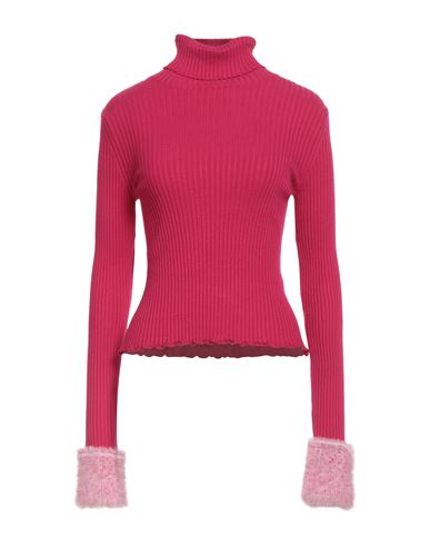 Blugirl Woman Turtleneck Fuchsia Size S Viscose, Polyester, Polyamide In Red