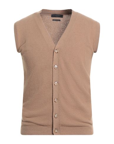 Daniele Fiesoli Man Cardigan Camel Size L Wool, Cashmere