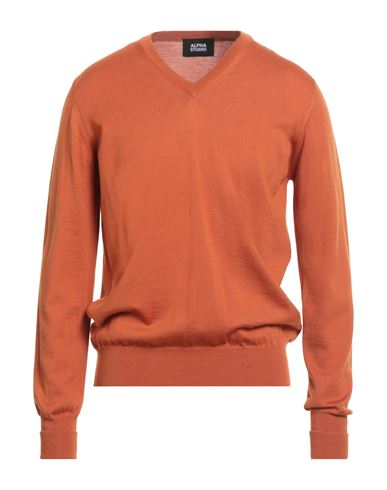Alpha Studio Man Sweater Tan Size 42 Merino Wool