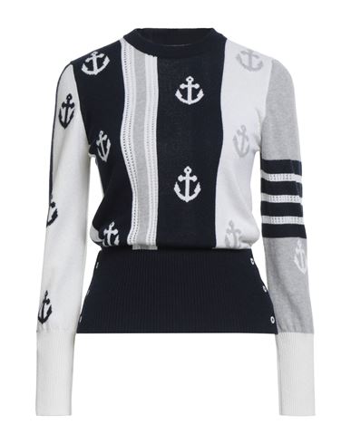 Thom Browne Woman Sweater Midnight Blue Size 2 Cashmere In Multi