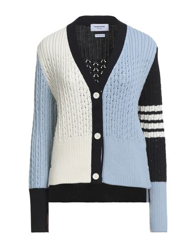 Thom Browne Woman Cardigan Sky Blue Size 8 Virgin Wool