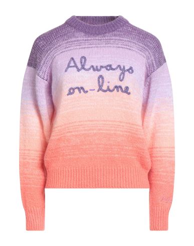 Mc2 Saint Barth Woman Sweater Purple Size M Acrylic, Mohair Wool, Polyamide In Multi