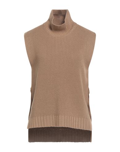 Alpha Studio Woman Turtleneck Brown Size 10 Merino Wool In Brown