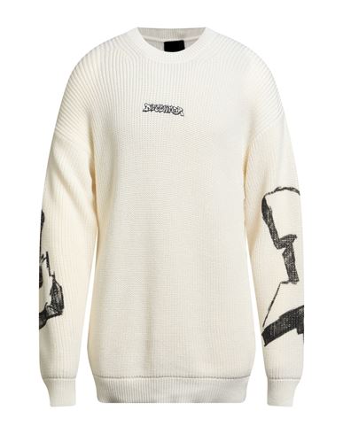 Disclaimer Man Sweater White Size Xxl Cotton, Acrylic In Neutral