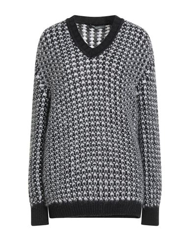 Alberta Ferretti Woman Sweater Black Size 10 Mohair Wool, Polyamide, Virgin Wool, Cotton