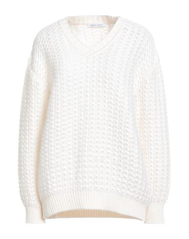 Alberta Ferretti Woman Sweater Cream Size 6 Mohair Wool, Polyamide, Virgin Wool, Cotton