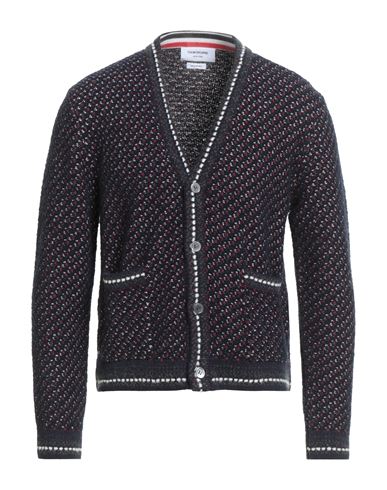 Thom Browne Man Cardigan Midnight Blue Size 4 Virgin Wool, Wool, Mohair Wool, Polyamide