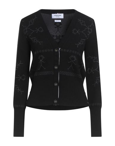 Thom Browne Woman Cardigan Black Size 6 Cashmere, Silk, Polyamide