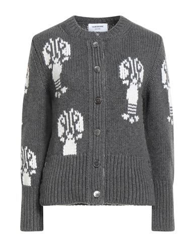 Thom Browne Woman Cardigan Grey Size 4 Cashmere