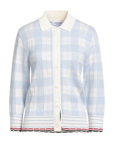 Thom Browne Woman Cardigan Sky Blue Size 6 Wool