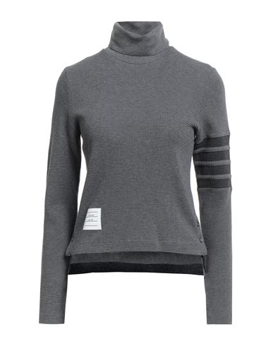 Thom Browne Woman Turtleneck Grey Size 2 Cotton, Elastane