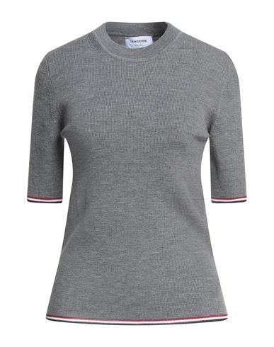 Thom Browne Woman Sweater Grey Size 8 Wool, Viscose