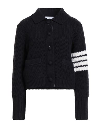Thom Browne Woman Cardigan Midnight Blue Size 6 Virgin Wool