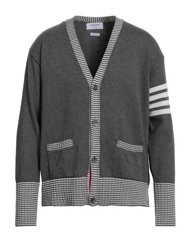 Thom Browne Thome Browne Hector Icon Intarsia V Neck Cardigan In Gray
