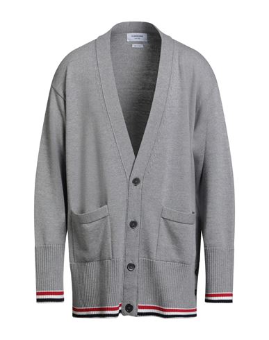 Thom Browne Man Cardigan Light Grey Size 3 Virgin Wool In Gray