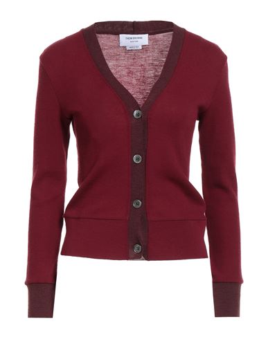 Thom Browne Woman Cardigan Burgundy Size 10 Wool