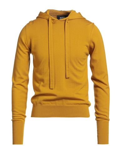 Alpha Studio Man Sweater Mustard Size 42 Merino Wool