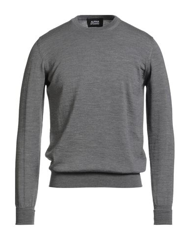 Alpha Studio Man Sweater Grey Size 50 Merino Wool