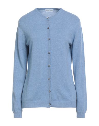 Ballantyne Woman Cardigan Light Blue Size 10 Cashmere