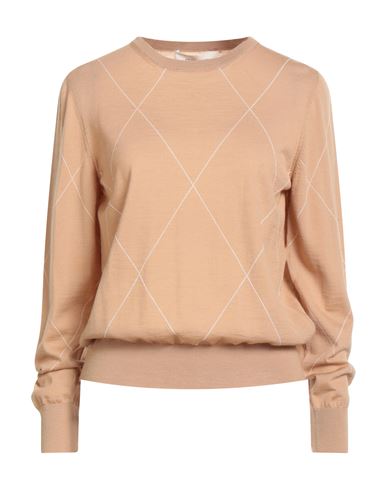 Liviana Conti Woman Sweater Camel Size 6 Virgin Wool In Neutral