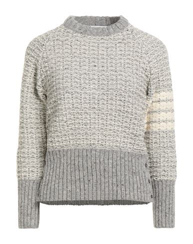Thom Browne Woman Sweater Light Grey Size 10 Wool, Mohair Wool