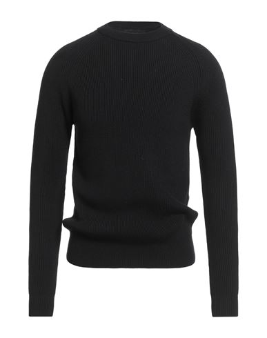 Alpha Studio Man Sweater Black Size 46 Merino Wool In Black