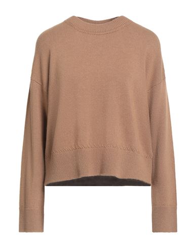 Alpha Studio Woman Sweater Camel Size 8 Merino Wool