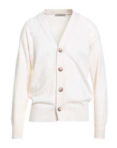 La Fileria Man Cardigan Ivory Size 42 Virgin Wool