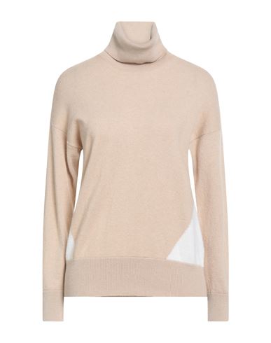 Alpha Studio Woman Turtleneck Beige Size 12 Wool, Viscose, Polyamide, Cashmere