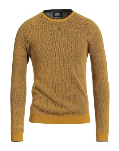Alpha Studio Man Sweater Marigold Size 44 Merino Wool, Alpaca Wool, Recycled Polyamide, Polyamide