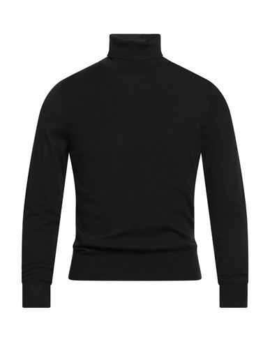 Gran Sasso Man Turtleneck Black Size 34 Virgin Wool In Black