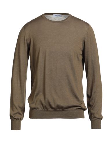 Gran Sasso Man Sweater Khaki Size 46 Virgin Wool, Silk In Brown