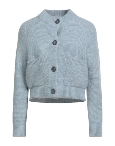Alpha Studio Woman Cardigan Azure Size 10 Alpaca Wool, Recycled Polyamide, Polyamide In Blue