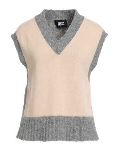 Alpha Studio Woman Sweater Beige Size 12 Synthetic Fibers, Alpaca Wool, Wool, Cashmere