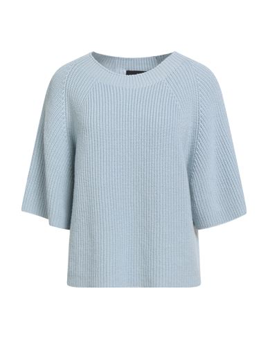 Alpha Studio Woman Sweater Sky Blue Size 8 Merino Wool